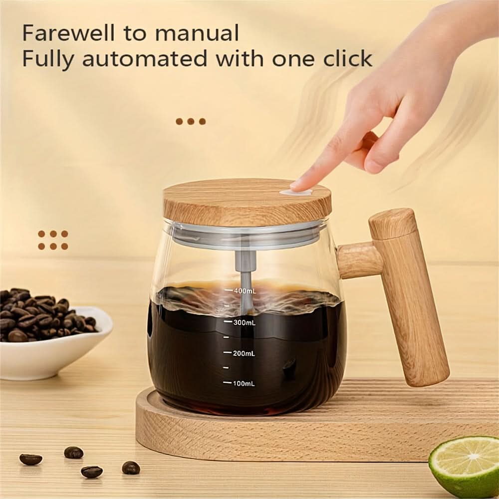 Portable Self-Stirring Glass Cup for Beverages (Only Glass Cup)