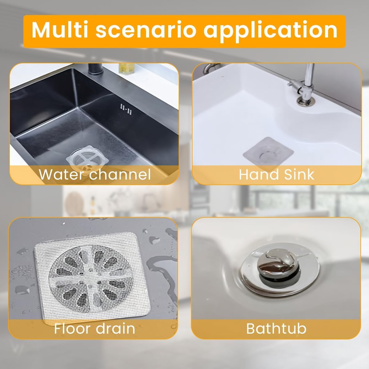 Gizmoauraa™ (5 Pcs) Disposable Shower Drain Hair Catcher, Drain Hair Catcher Waterproof Mesh Stickers