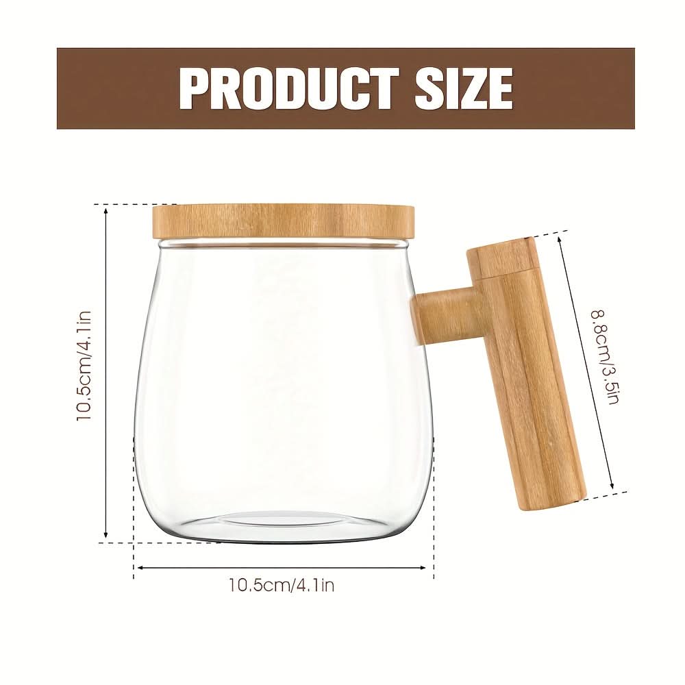 Portable Self-Stirring Glass Cup for Beverages (Only Glass Cup)