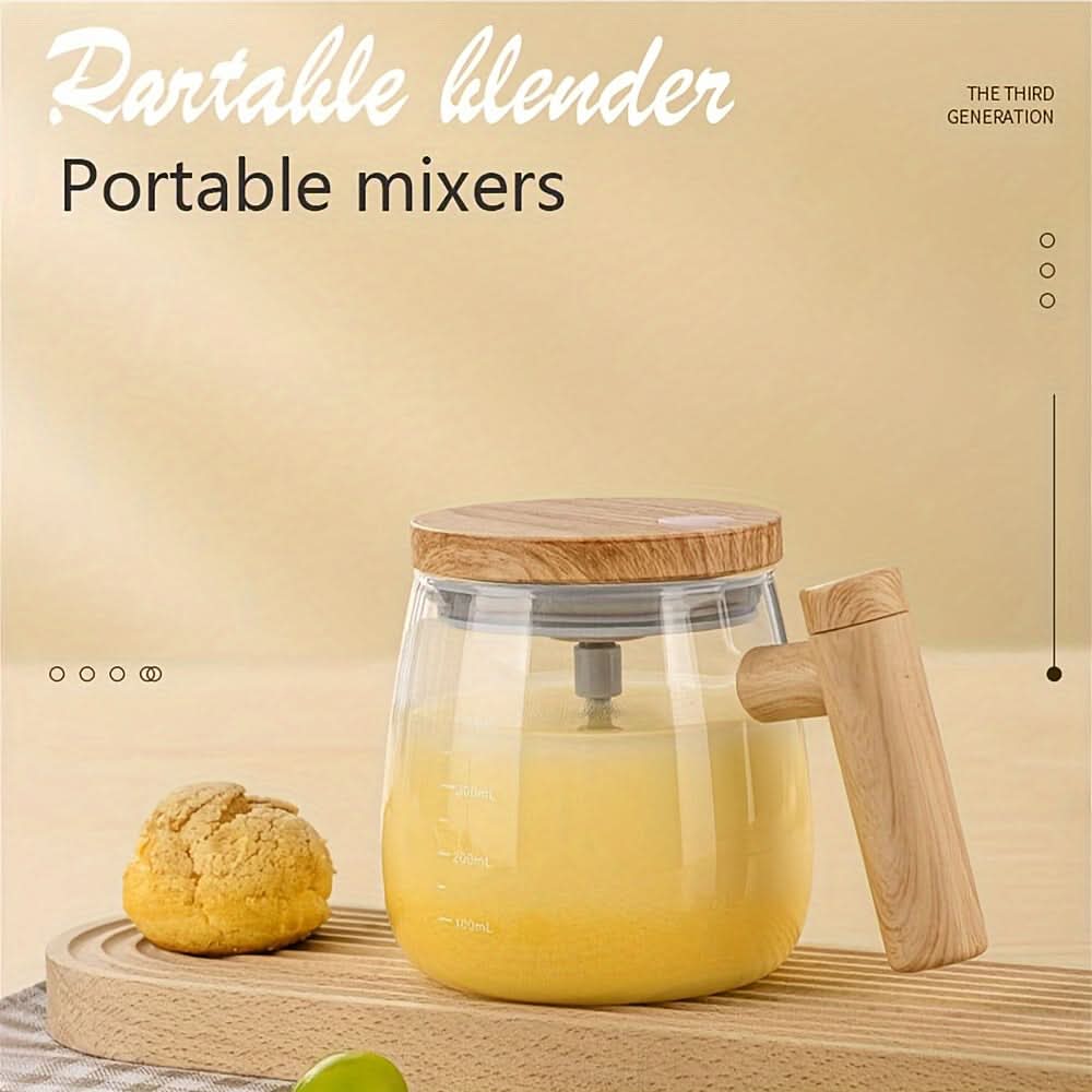 Portable Self-Stirring Glass Cup for Beverages (Only Glass Cup)