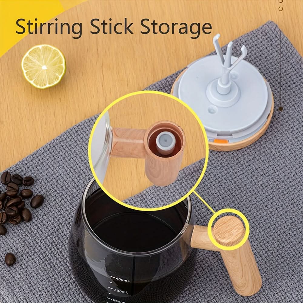 Portable Self-Stirring Glass Cup for Beverages (Only Glass Cup)